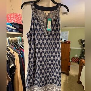 Magnolia Grace Navy and White Embroidered Dress